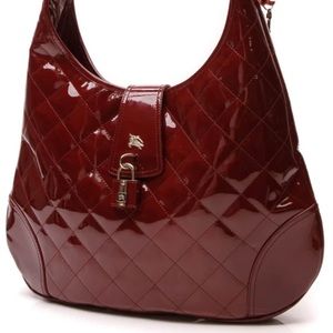 Authentic Burberry padlock patent leather hobo